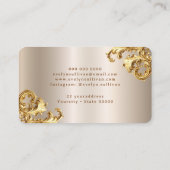 Elegant gouden rococo ornamenten visitekaartje (Achterkant)