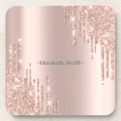 Elegant gouden roos bier onderzetter (Voorkant)