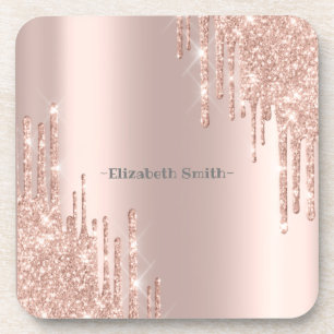 Elegant gouden roos bier onderzetter