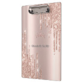 Elegant gouden roos glitter klembord (Links)