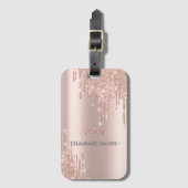 Elegant gouden roos glitter, koninklijk bagagelabel (Voorkant (verticaal))