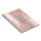 Elegant gouden roos glitter, koninklijk notitieboek (Rechterzijde)