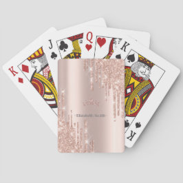 Elegant gouden roos glitter, koninklijk pokerkaarten