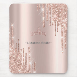 Elegant gouden roos glitter muismat