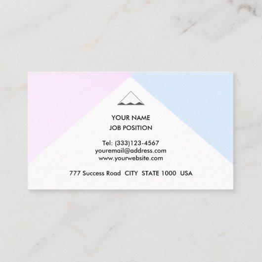 Elegant gouden Roos, lichtblauw en wit Visitekaartje (Achterkant)