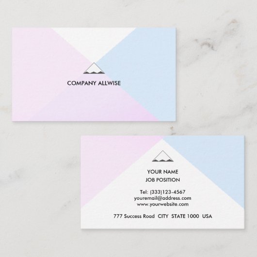 Elegant gouden Roos, lichtblauw en wit Visitekaartje (Voorkant / Achterkant)