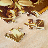 Elegant gouden Roos met  decoratief Lijst Legpuzzel (Zijkant)