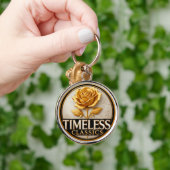 Elegant gouden Roos met tijdloze klassieke tekst Sleutelhanger (Hand)