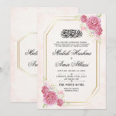 Elegant gouden Roos Nikah islamitische islamitisch Kaart (Voorkant / Achterkant)