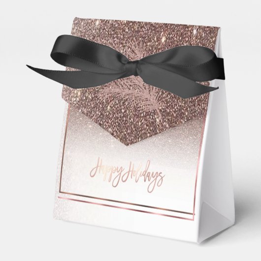 Elegant gouden roos prettige feestdagen bedankdoosjes (Voorkant Zijde)