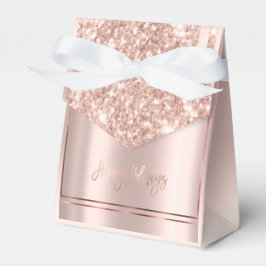 Elegant gouden roos prettige feestdagen bedankdoosjes