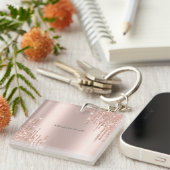 Elegant gouden roos sleutelhanger (Voorkant Rechts)