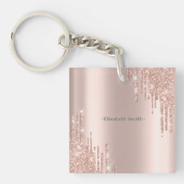 Elegant gouden roos sleutelhanger