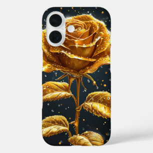 Elegant gouden roosontwerp voor vrouwen, romantisc iPhone 16 hoesje