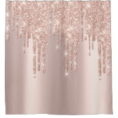 Elegant gouden roze en glanzende gliters douchegordijn (Voorkant)
