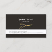 Elegant Gouden Schaar Haar Stylist Afspraakkaart Afsprakenkaartje (Voorkant)