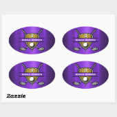 Elegant Gouden Schild Golf Monogram Ontwerp Ovale Sticker (Vel)
