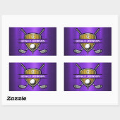 Elegant Gouden Schild Golf Monogram Ontwerp Rechthoekige Sticker (Vel)