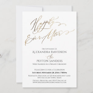 Elegant Gouden Schrift Happily Ever After Ontvangs Kaart