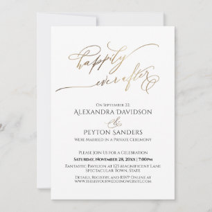 Elegant Gouden Schrift Happily Ever After Ontvangs Kaart