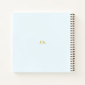 Elegant gouden schrift luchtblauw trouwgastenboek notitieboek (Achterkant)