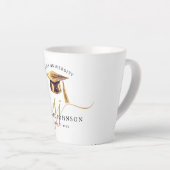 Elegant Gouden Schrift Monogram Afstuderen Latte Mok (Rechterhoek)