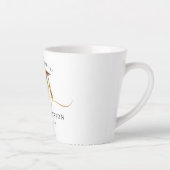 Elegant Gouden Schrift Monogram Afstuderen Latte Mok (Rechts)