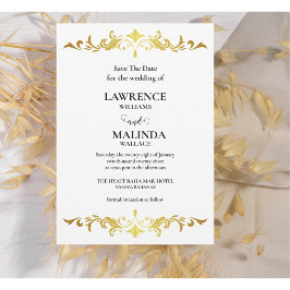 Elegant Gouden Schrift Monogram Huwelijk Bewaar De Save The Date