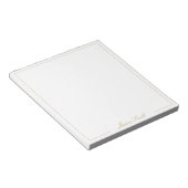 Elegant Gouden Schrift Monogram Notitieblok (Schuin)