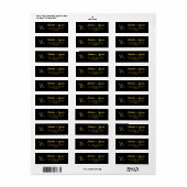 Elegant Gouden Schrift Monogram Retouradres Etiket (Full Sheet)