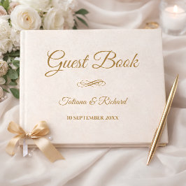 Elegant gouden schrift trouwgastenboek gastenboek