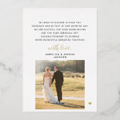 Elegant gouden script 2 foto bruiloft dank u kaart (Achterkant)