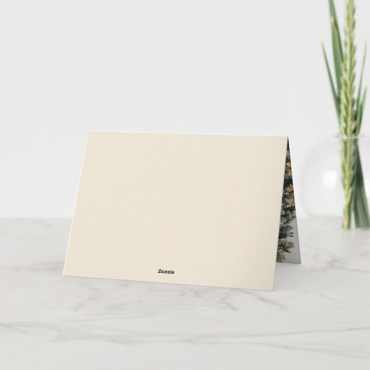 Elegant gouden script aangepaste foto kerst feestdagen kaart (Achterkant)