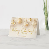 Elegant gouden script aangepaste foto kerst feestdagen kaart (Voorkant)