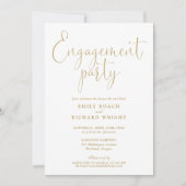 Elegant gouden script bruiloftsfeest kaart (Voorkant)