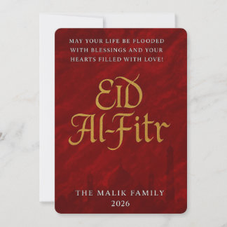 Elegant gouden script Eid al-Fitr groet Feestdagenkaart