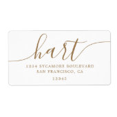 Elegant gouden script familiadres etiket (Voorkant)