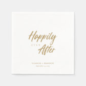 Elegant gouden script: "Happily ever after" bruilo Servet (Voorkant)