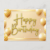Elegant gouden script Happy Birthday Briefkaart (Voorkant)