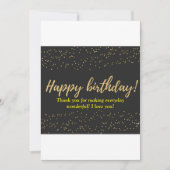 Elegant gouden script Happy Birthday - Confetti Kaart (Voorkant)
