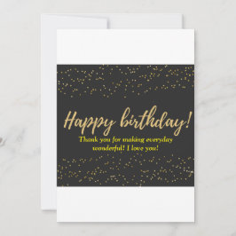 Elegant gouden script Happy Birthday - Confetti Kaart
