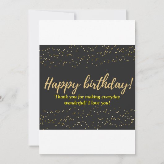 Elegant gouden script Happy Birthday - Confetti Kaart (Voorkant)