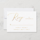 Elegant gouden script | Klassieke minimalistische  RSVP Kaartje (Voorkant)
