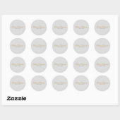 Elegant Gouden Script Minimalistisch Ronde Sticker (Vel)