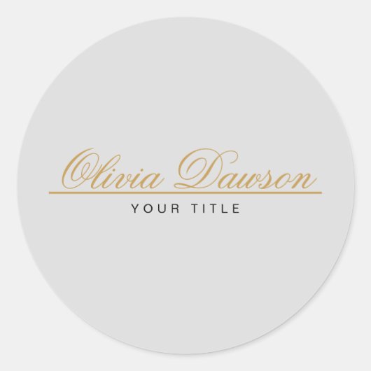 Elegant Gouden Script Minimalistisch Ronde Sticker (Voorkant)