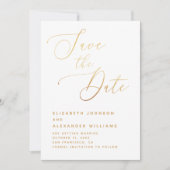 Elegant gouden script | Minimalistische klassieke  Save The Date (Voorkant)
