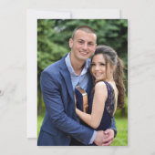 Elegant gouden script Mr en Mrs foto rode bruiloft Kaart (Achterkant)