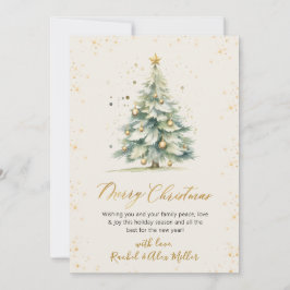 Elegant gouden script niet foto kerstboom Kaarten