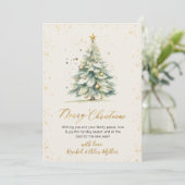 Elegant gouden script niet foto kerstboom Kaarten (Staand voorkant)