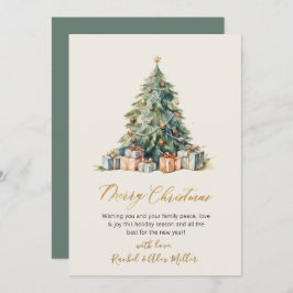 Elegant gouden script niet foto kerstboom Kaarten